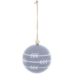Gifi Boule de Noël en bois motif flèches d'indiens^ Décoration Sapin