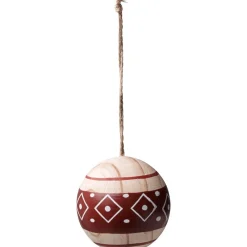 Gifi Boule de Noël en bois style ethnique^ Décoration Sapin