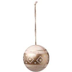 Gifi Boule de Noël en bois style ethnique^ Décoration Sapin