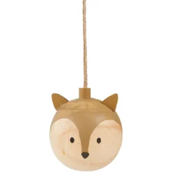 Gifi Boule de Noël en bois tête d'animal^ Décoration Sapin