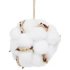 Gifi Boule de Noël en coton blanc et doré Ø7 cm^ Décoration Sapin