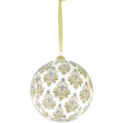 Gifi Boule de Noël en mousse motif style ancien gris marron^ Décoration Sapin