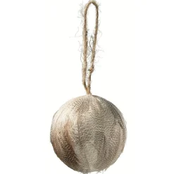 Gifi Boule de Noël en plume et lien en jute^ Décoration Sapin