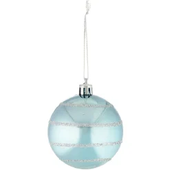 Gifi Boule de Noël en pvc bleu pailleté^ Décoration Sapin