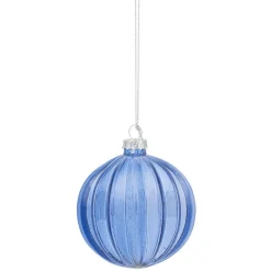 Gifi Boule de Noël en verre bleu Ø10 cm^ Décoration Sapin