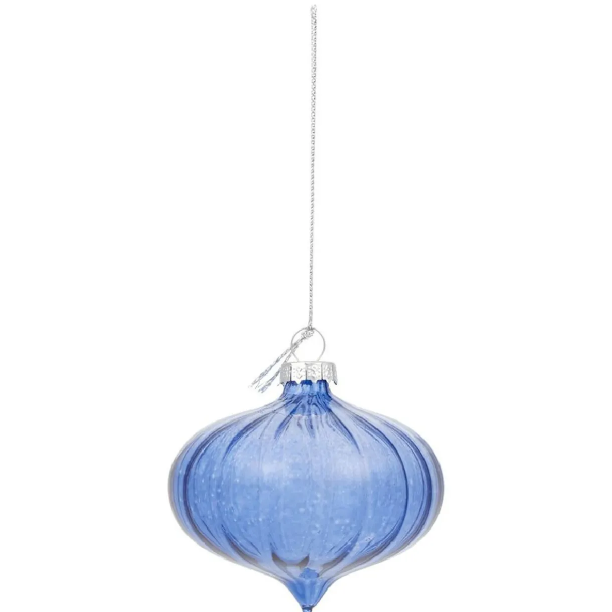 Gifi Boule de Noël en verre bleu Ø10 cm^ Décoration Sapin