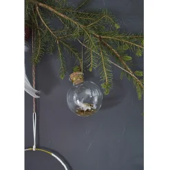 Gifi Boule de Noël en verre décor parchemin^ Décoration Sapin