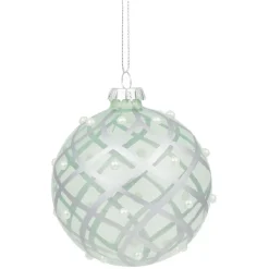 Gifi Boule de Noël en verre dessin argenté Ø8^ Décoration Sapin