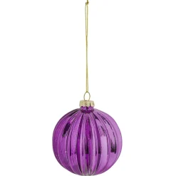 Gifi Boule de Noël en verre design en relief violet^ Décoration Sapin