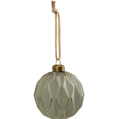 Gifi Boule de Noël en verre design origami vert^ Décoration Sapin