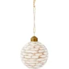 Gifi Boule de Noël en verre design écorce marron et blanc Ø8cm^ Décoration Sapin
