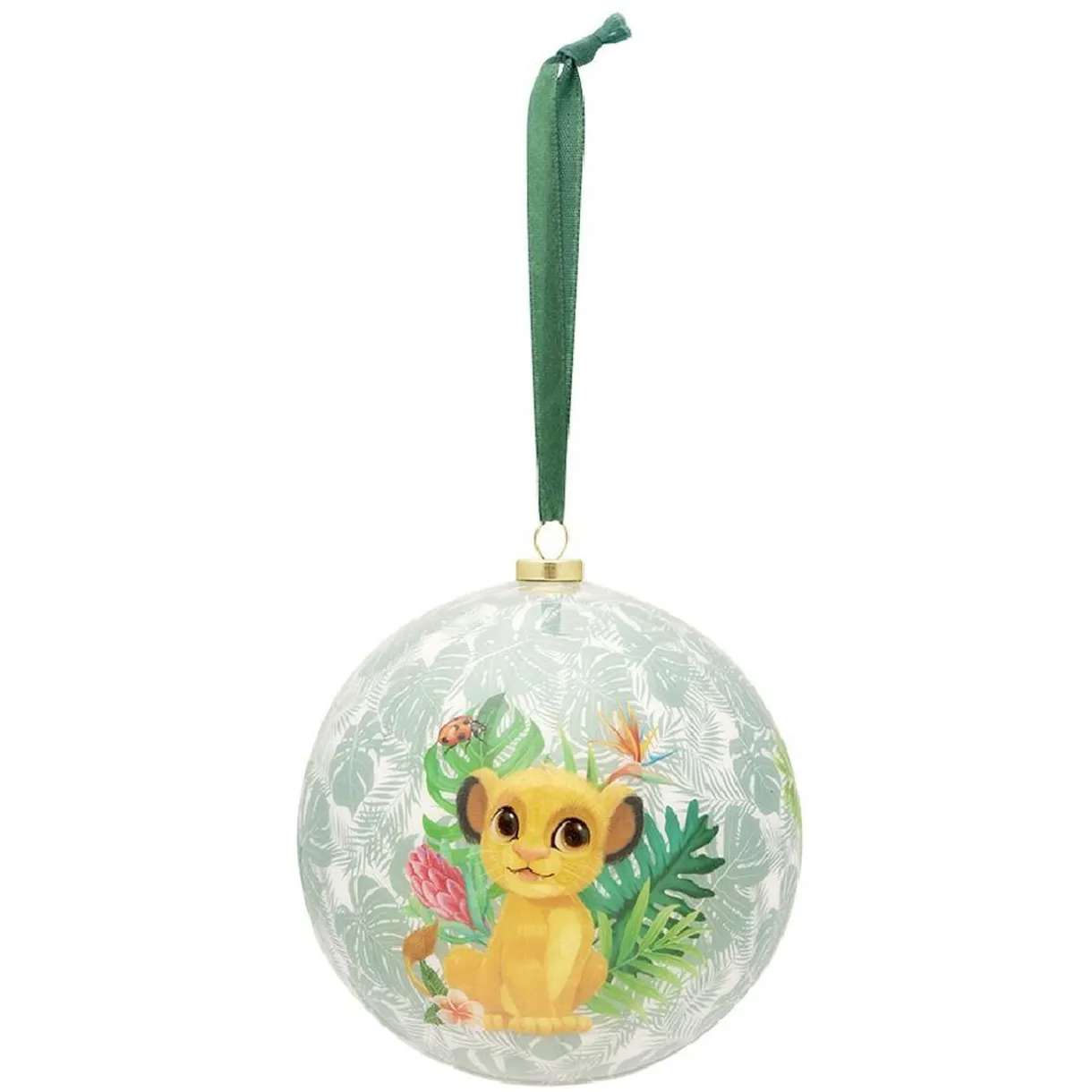 Gifi Boule de Noël en verre Disney Le Roi Lion verte et blanche Ø9,5cm^ Décoration Sapin