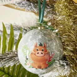 Gifi Boule de Noël en verre Disney Le Roi Lion verte et blanche Ø9,5cm^ Décoration Sapin