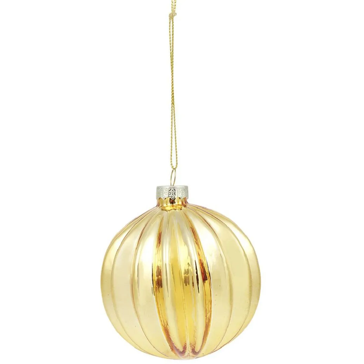 Gifi Boule de Noël en verre doré Ø8 cm^ Décoration Sapin