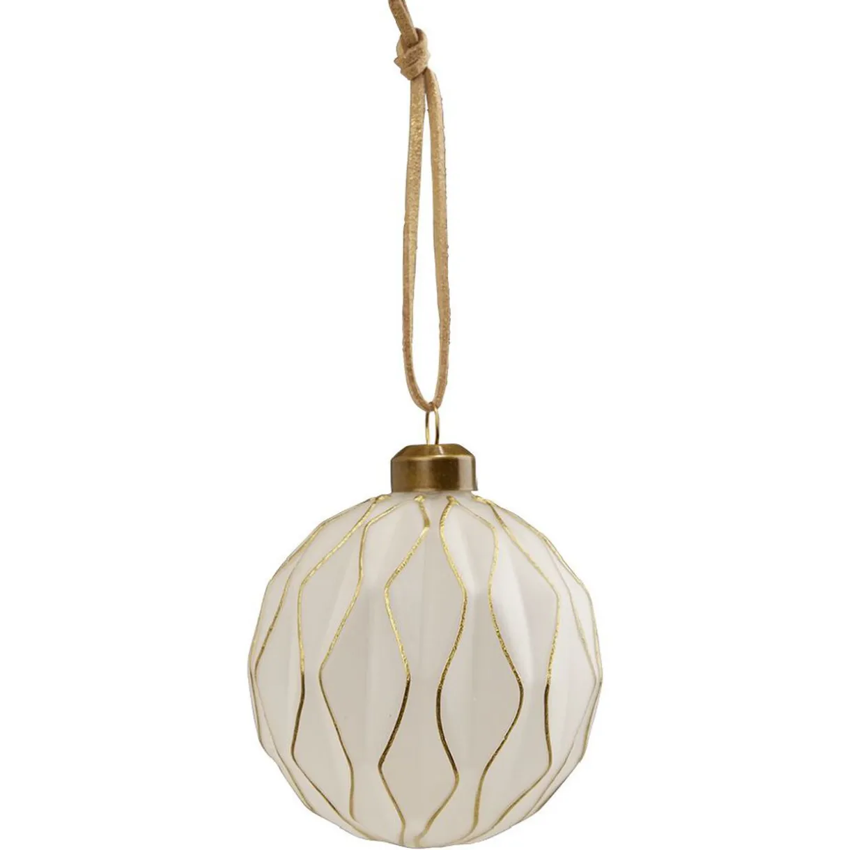 Gifi Boule de Noël en verre dorée et blanc Ø8cm^ Décoration Sapin