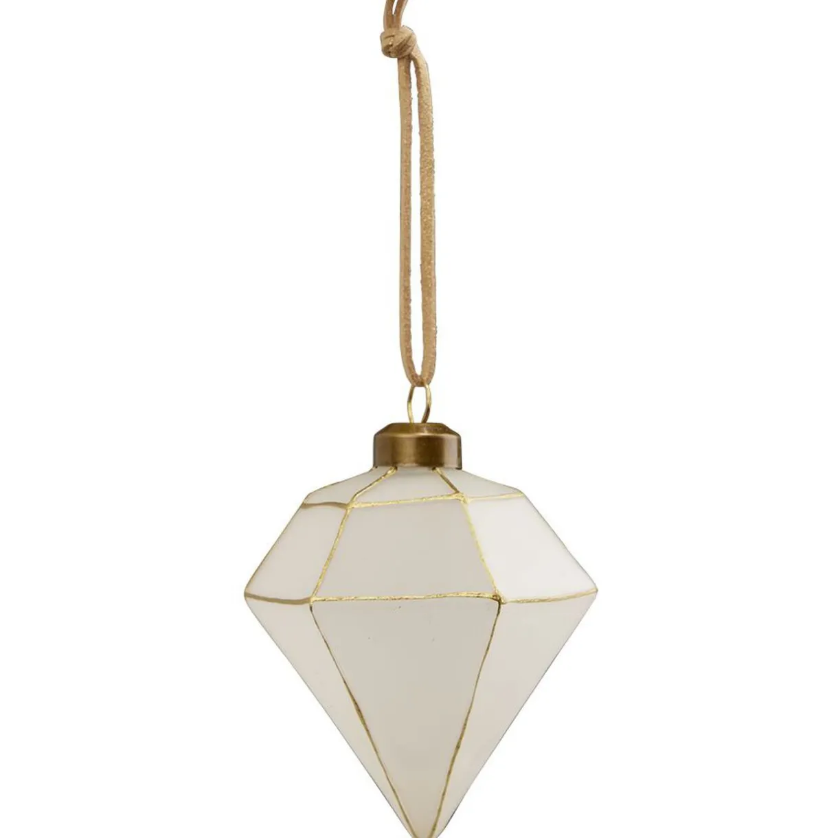 Gifi Boule de Noël en verre dorée et blanc Ø8cm^ Décoration Sapin