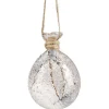 Gifi Boule de Noël en verre effet givré intérieur décor neige baies H10 cm^ Décoration Sapin