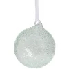 Gifi Boule de Noël en verre effet perlé bleu transparent Ø8cm^ Décoration Sapin