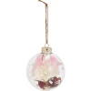 Hot Gifi Boule de Noël en verre intérieur fleurs séchées Ø8cm