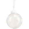Gifi Boule de Noël en verre pailleté motif étoile attache en laine Ø8cm^ Décoration Sapin