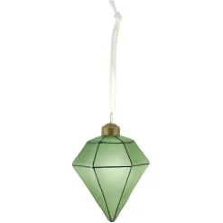 Gifi Boule de Noël en verre teinté forme graphique^ Décoration Sapin