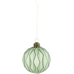 Gifi Boule de Noël en verre teinté forme graphique^ Décoration Sapin