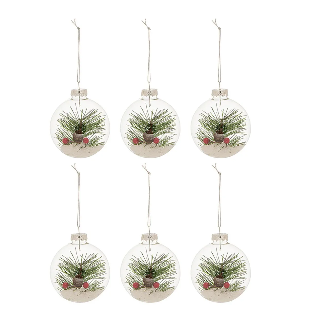 Gifi Boule de Noël en verre transparent x6^ Décoration Sapin