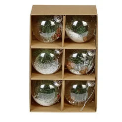 Gifi Boule de Noël en verre transparent x6^ Décoration Sapin