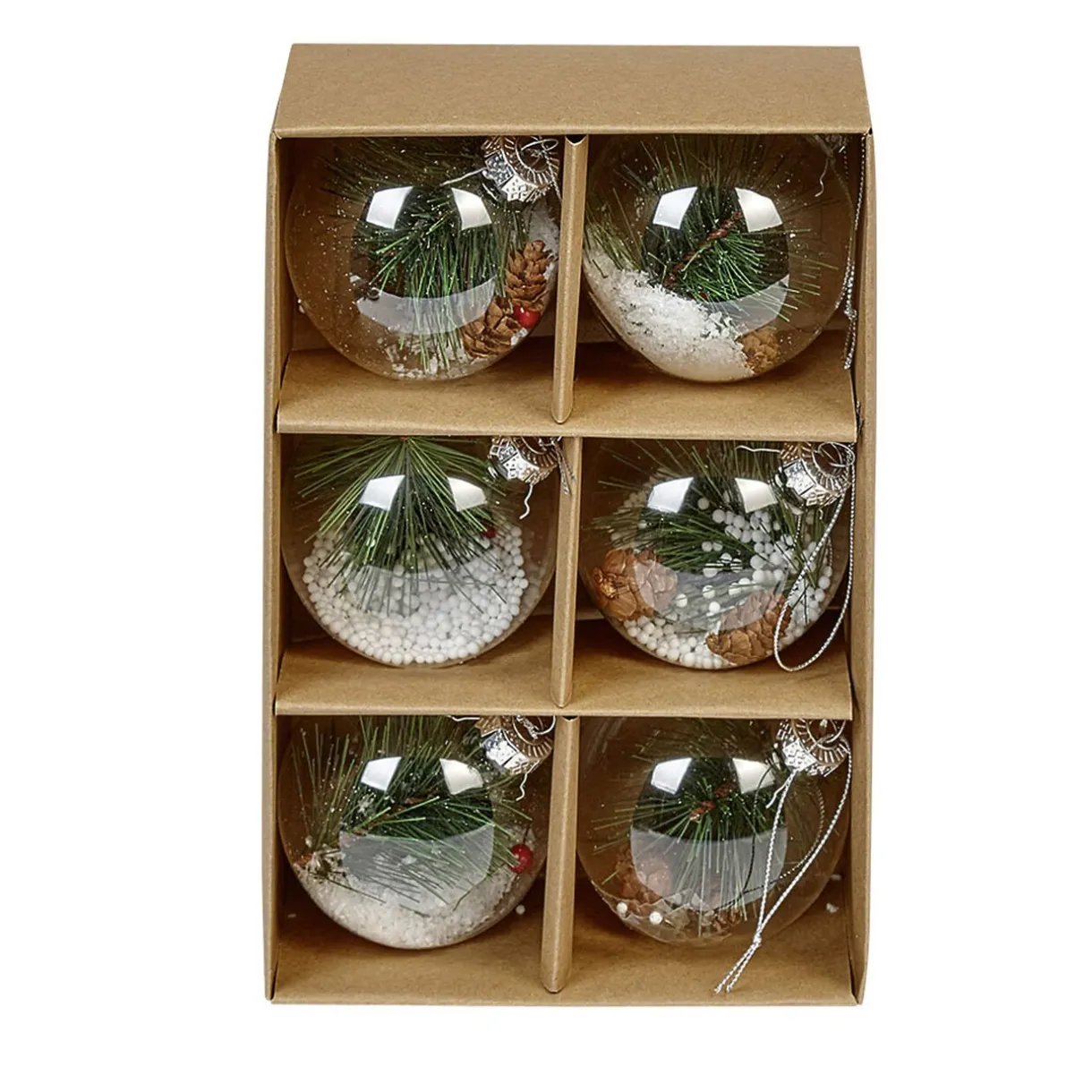 Gifi Boule de Noël en verre transparent x6^ Décoration Sapin