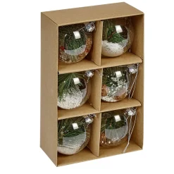 Gifi Boule de Noël en verre transparent x6^ Décoration Sapin