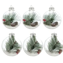 Gifi Boule de Noël en verre transparent x6^ Décoration Sapin