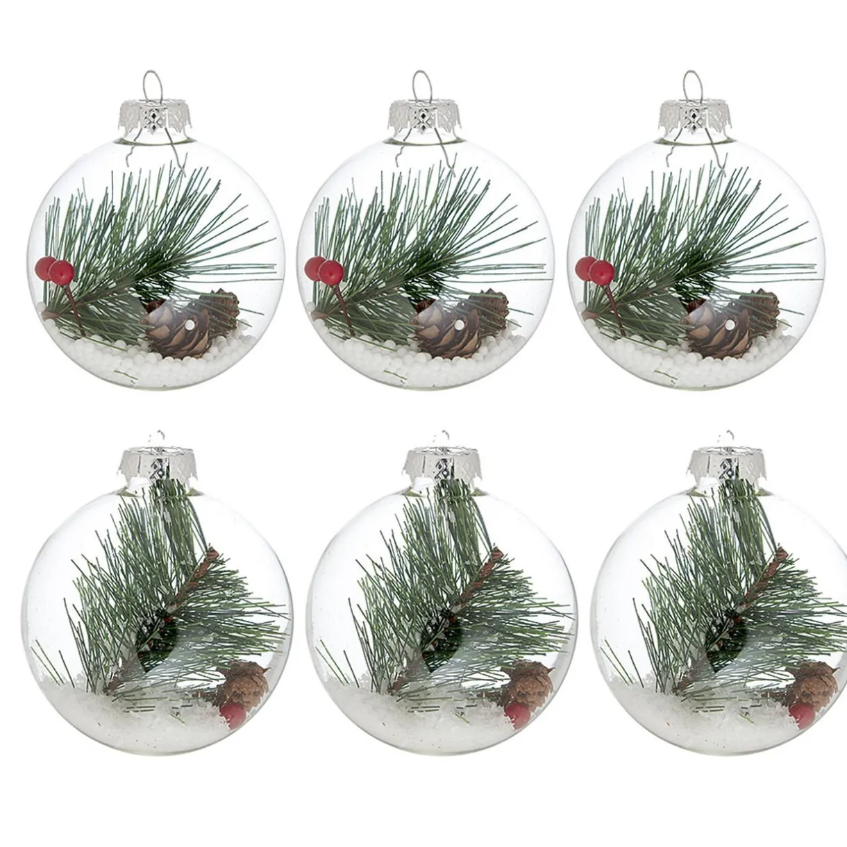 Gifi Boule de Noël en verre transparent x6^ Décoration Sapin