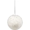 Gifi Boule de Noël fausse fourrure blanche pailletée Ø8 cm^ Décoration Sapin