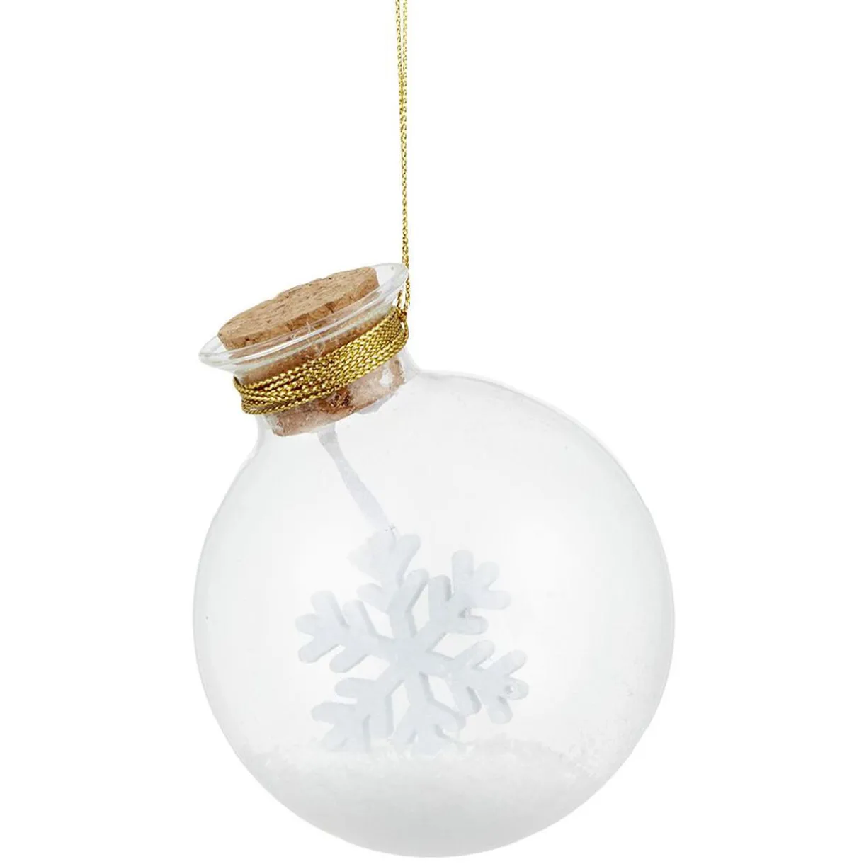 Gifi Boule de Noël flocon de neige en verre Ø8x10 cm^ Décoration Sapin