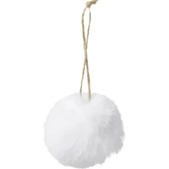Outlet Gifi Boule de Noël fourrure blanche Ø6cm
