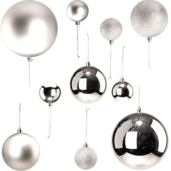 Gifi Boule de Noël gris argenté x15^ Décoration Sapin