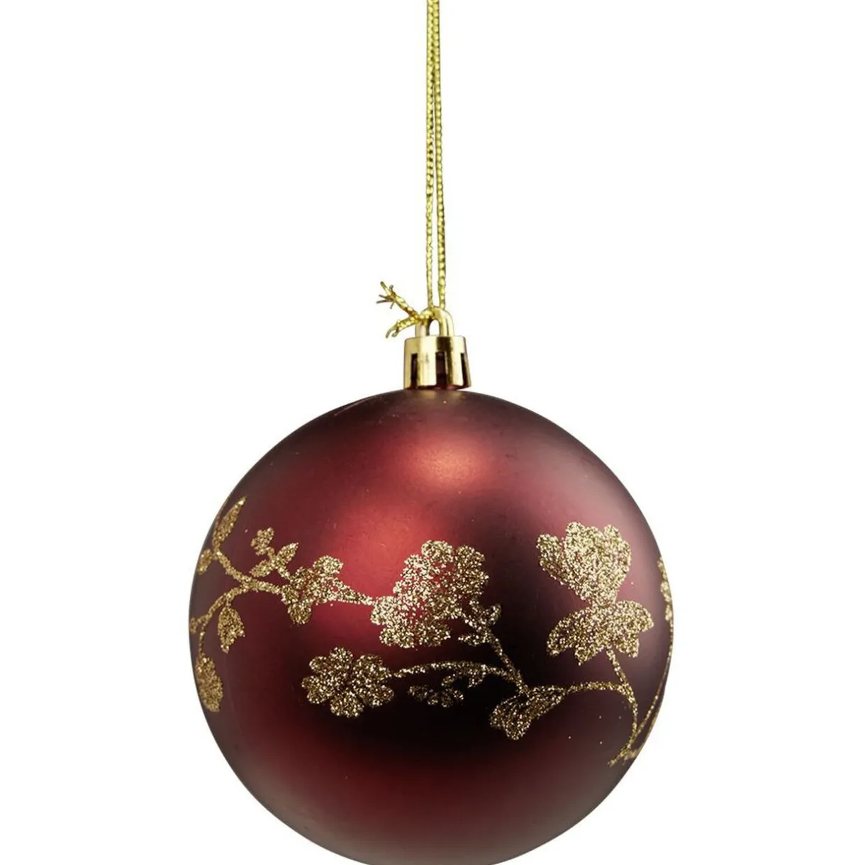 Gifi Boule de Noël imprimé fleur pailleté doré Ø8cm^ Décoration Sapin