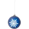 Outlet Gifi Boule de Noël imprimé flocon pailleté bleu et blanc Ø8cm