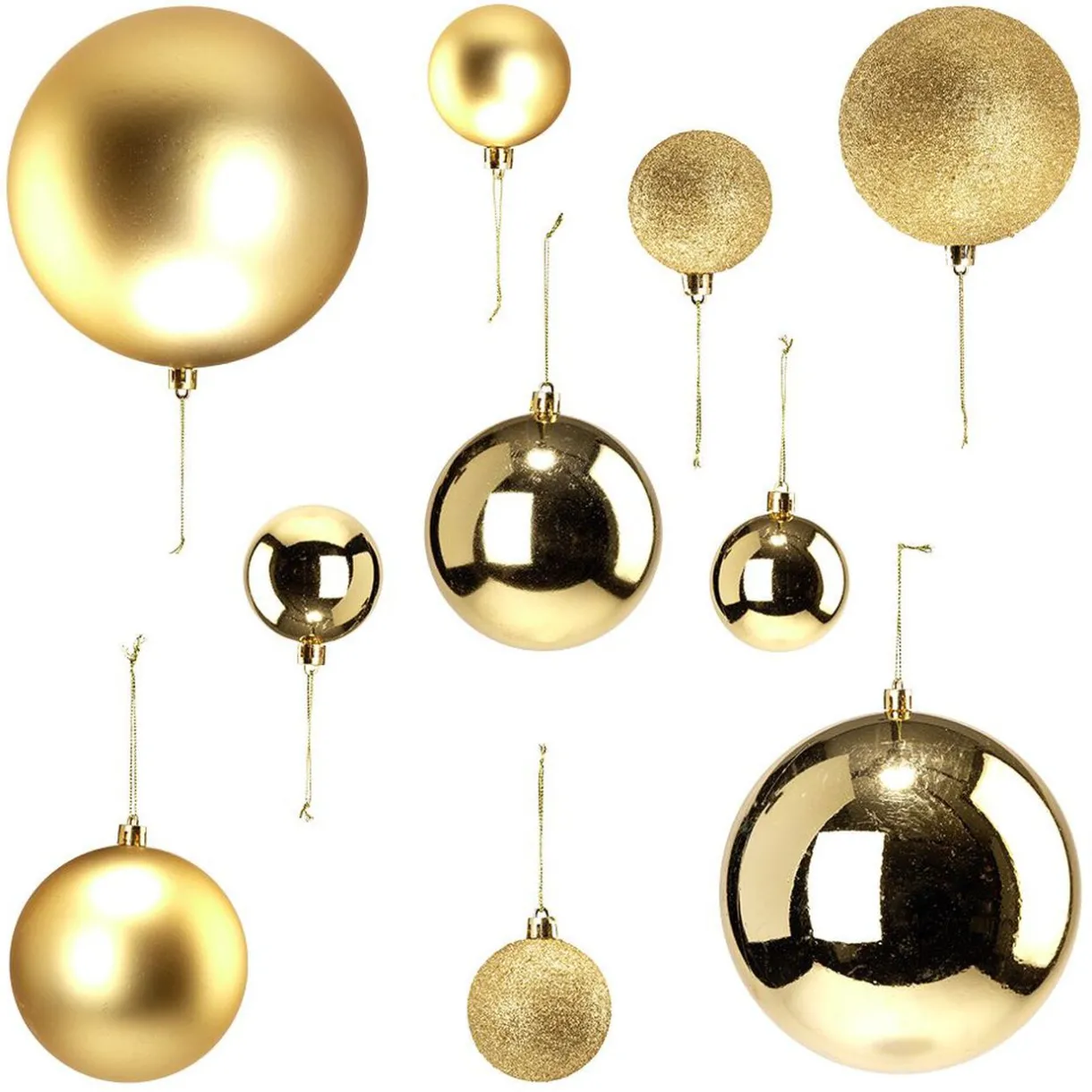 Gifi Boule de Noël jaune doré x15^ Décoration Sapin