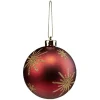 Gifi Boule de Noël motif flocon marron pailleté doré Ø8cm^ Décoration Sapin