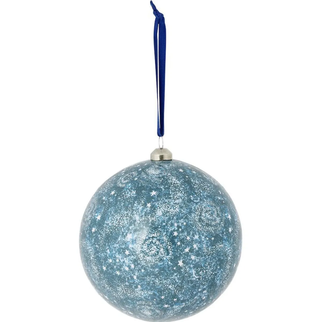 Gifi Boule de Noël motif galaxie bleu et blanc Ø8cm^ Décoration Sapin