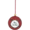 Gifi Boule de Noël motif Merry Christmas rouge Ø12cm^ Décoration Sapin