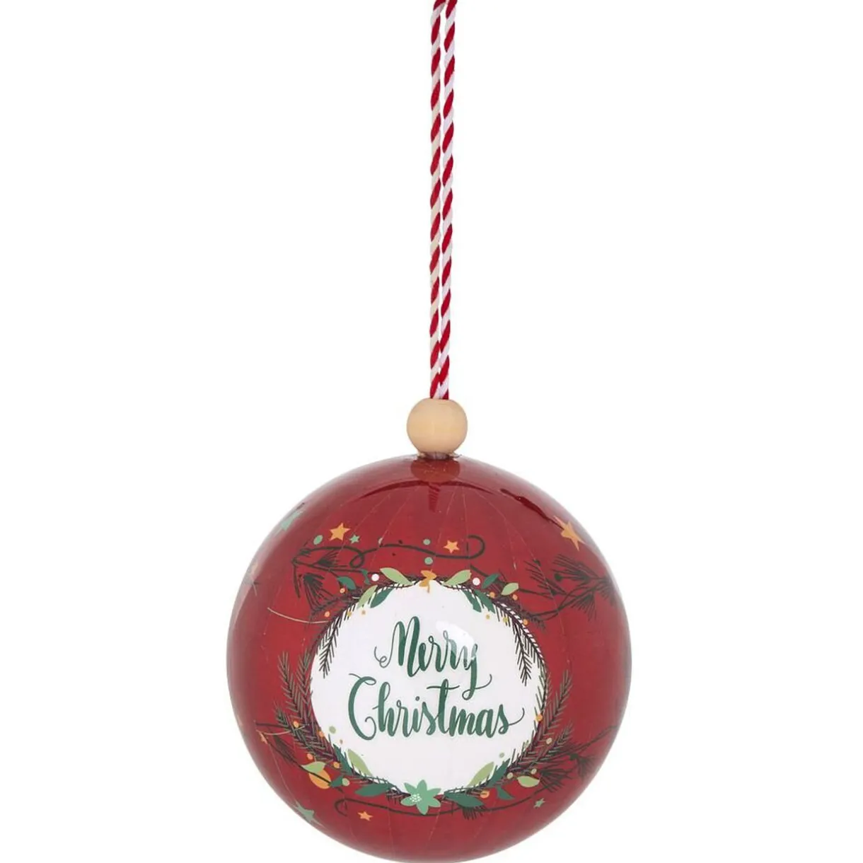 Gifi Boule de Noël motif Merry Christmas rouge Ø12cm^ Décoration Sapin