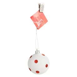Clearance Gifi Boule de Noël motif pois rouge blanc