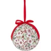 Gifi Boule de Noël motif traditionnel houx flocon de neige rouge et blanc Ø12cm^ Décoration Sapin