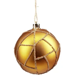Gifi Boule de Noël orange décor perles dorées Ø8cm^ Décoration Sapin