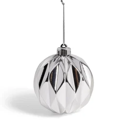 Clearance Gifi Boule de Noël origami argenté ou bleue Ø12cm - 2 coloris