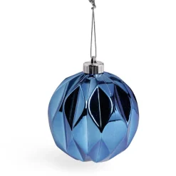 Clearance Gifi Boule de Noël origami argenté ou bleue Ø12cm - 2 coloris