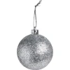 Gifi Boule de Noël paillette argenté Ø6cm x3^ Décoration Sapin
