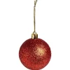Gifi Boule de Noël paillette rouge Ø6cm x3^ Décoration Sapin